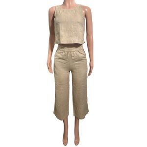 notPERFECTLINEN Bay Crop And Pugila Cropped Pants Set